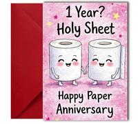 LimaLima 1 Year Anniversary Card Paper Gift Funny Holy Sheet Design For Him & Her