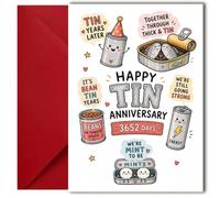 LimaLima 10th Wedding Anniversary Card For Husband & Wife Tin Gift Him Her