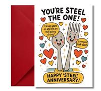 LimaLima 11th Anniversary Card Steel Gift Design For Him & Her