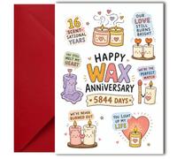 LimaLima 16th Wedding Anniversary Card Wax Gifts Anniversary 16th Funny Cute Scented Candles Design for Husband Wife & Partners