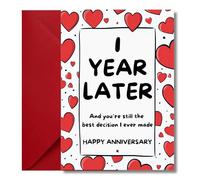 LimaLima 1st Anniversary Card For Him & Her Paper Wedding & Relationship 1 Year Later & Still The Best Decision I Ever Made