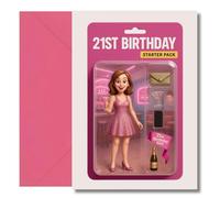 LimaLima 21st Birthday Card For Her Funny Starter Pack Design For Women & Girls Perfect For Daughter Granddaughter Niece Sister & Best Friends