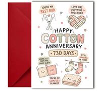 LimaLima 2nd Wedding Anniversary Card For Husband & Wife Cotton Gift For Him Her