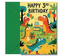 LimaLima 3rd Birthday Card Boy Dinosaur Design For Son Grandson Nephew
