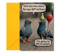 LimaLima 40th Birthday Card For Men & Women Funny Rude Design Perfect For Friends & Family