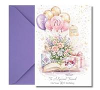 LimaLima 70th Birthday Card For Best Friends Stunning Floral Design For Women