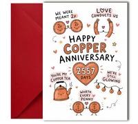 LimaLima 7th Wedding Anniversary Card Funny Copper Gift For Him Her Husband & Wife