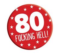 LimaLima 80th Birthday Badge 80 Today 76mm Pin Button Novelty Gift Men Women Him Her