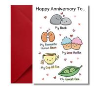 LimaLima Anniversary Card Funny Cute Romantic Design For Husband Wife Him Or Her