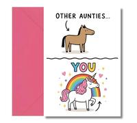 LimaLima Auntie Birthday Card Unicorn Design For A Special Aunty 21st 30th 40th 50th