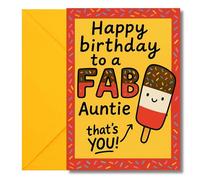 LimaLima Auntie Birthday Card You're Fab Design For A Special Aunty 21st 30th 40th 50th