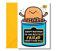 LimaLima Best Friend Birthday Card Female Male Funny Bean Design For Women & Men