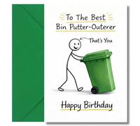 LimaLima Birthday Card For Him Funny Bin Putter Outerer Design For Husband Or Boyfriend