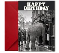 LimaLima Birthday Cards for Women & Men - Funny Elephant & Castle Pub Design - Best Friend Birthday Card - Male Birthday Card - A5 with Envelope