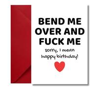LimaLima Boyfriend Birthday Card Funny Rude Bend Me Over Design For Him The One I Love