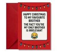 LimaLima Brother Christmas Card Funny Favourite Xmas Gift For Older Younger Big Little