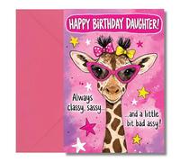 LimaLima Daughter Birthday Card Funny Classy Sassy Giraffe Design For Adults Teens & Kids