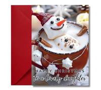 LimaLima Daughter Christmas Card Funny Hot Chocolate Marshmallow Xmas 2025 Design