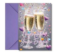 LimaLima Engagement Card For Couples Congratulations You're Engaged Champagne Glass Design