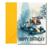 LimaLima f1 Birthday Card For Men Women & Kids Formula 1 Gifts For Fans Large A5 When Folded