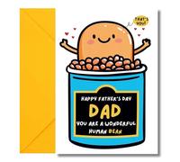 LimaLima Fathers Day Card Funny Wonderful Bean Design From Son Or Daughter
