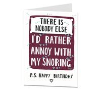 LimaLima Funny Birthday Card For Him & Her Annoy With My Snoring Design Perfect For Couples Husband Wife Boyfriend Girlfriend Fiancé