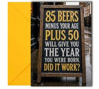 LimaLima Funny Birthday Card for Men 85 Beers Joke Perfect For Best Friends Brother & Dad