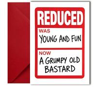LimaLima Funny Birthday Card for Men Rude Reduced Young And Fun Grumpy Design Perfect for Brother Husband & Dad