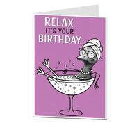 LimaLima Funny Birthday Card for Women - Relax It’s Your Birthday - Humorous A5 Greeting Card for Best Friend, Her, Mum or Sister - Blank Inside
