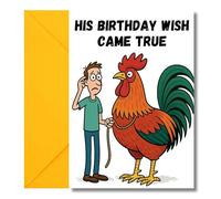 LimaLima Funny Birthday Cards for Men Rude Humour His Birthday Wish Came True Ideal for Male Friends & Brother
