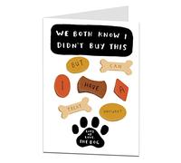 LimaLima Funny Birthday Fathers Day Card From The Dog Perfect For Dad Son Daughter Wife Boyfriend Husband