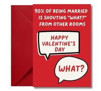 LimaLima Funny Valentines Card For Him & Her Husband Wife Shouting What From Other Rooms Design