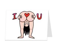 LimaLima Funny Valentines Card For Him Rude I Love You Bum Design For Husband & Boyfriend
