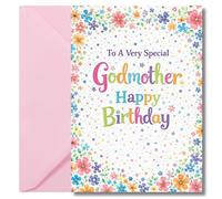 LimaLima Godmother Birthday Card Floral Gift Nice Words 30th 40th 50th