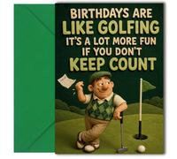 LimaLima Golf Birthday Cards for Men - Funny Golf Birthday Card for Him - Golfers Gifts for Men - Rude A5 Card with Cartoon Golfer