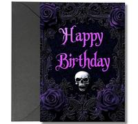 LimaLima Goth Birthday Card Spooky Skull Gothic Design For Women & Men