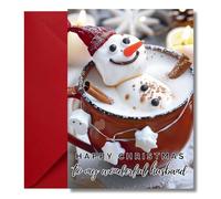 LimaLima Husband Christmas Card Funny Hot Chocolate Marshmallow Xmas 2025 Design