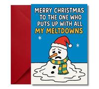 LimaLima Husband Christmas Card Funny Xmas Gift For Boyfriend To The One Who Puts Up With All My Meltdowns