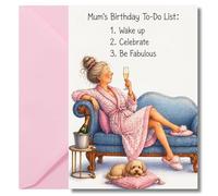 LimaLima Mum Birthday Card Funny To-Do List Design Perfect For 50th 60th 70th
