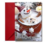 LimaLima Nephew Christmas Card Funny Hot Chocolate Marshmallow Xmas 2025 Design