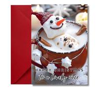 LimaLima Niece Christmas Card Funny Hot Chocolate Marshmallow Xmas 2025 Design
