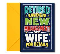 LimaLima Retirement Card For Men Large A5 When Folded Funny Under New Management Design