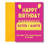 LimaLima Sister Birthday Card Also Perfect For Auntie Funny Design For Older Or Little