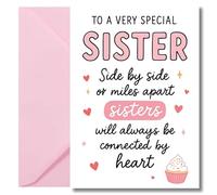 LimaLima Sister Birthday Card For Big Little Adult Kids Nice Words Large A5 When Folded