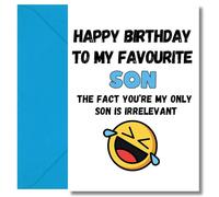 LimaLima Son Birthday Card Funny Adult Men Favourite Design A5 When Folded Blank Inside