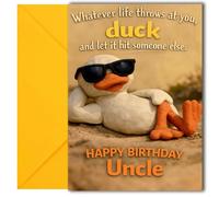 LimaLima Uncle Birthday Card Funny Duck Design - Happy Birthday Uncle Card for Men & Women - Rude Uncle Card Perfect for Uncle Birthday Gifts & Fathers Day Card Uncle