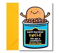 LimaLima Uncle Birthday Card Funny Wonderful Human Bean Design 30th 40th 50th 60th
