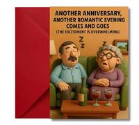 LimaLima Wedding Anniversary Card Funny Romantic Evening Design For Him & Her Husband & Wife