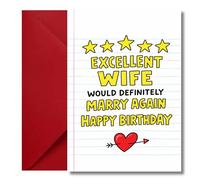 LimaLima Wife Birthday Card From Husband Funny Design Perfect For 30th 40th 50th 60th
