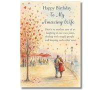 LimaLima Wife Birthday Card From Husband Nice Words Design Perfect For 40th 50th 60th 70th